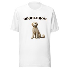 DOODLE MOM SHIRT – GOLDENDOODLE ADULT TEE – ALL SIZES – WHITE 01