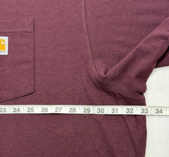 Men’s 4XL Tall Maroon Carhartt K87 Loose Fit Short Sleeve Pocket Cotton T-Shirt