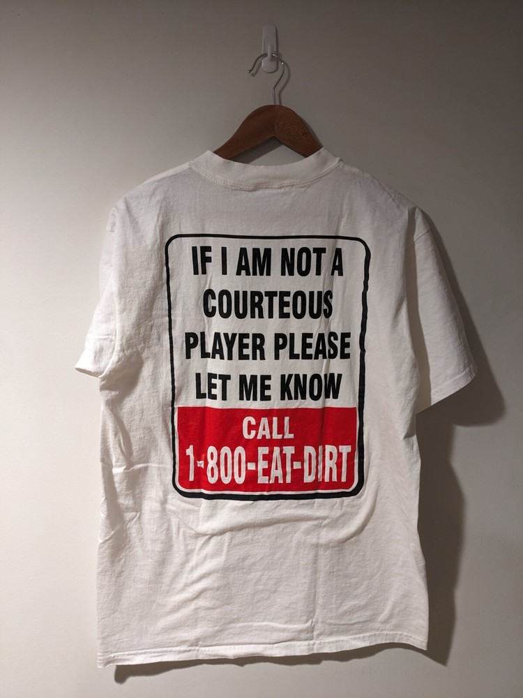 Vintage 90s Utopia Sport If I Am Not a Courteous Player White Large T-Shirt