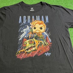 Funko Pop Tees Aquaman Cartoon T-Shirt Adult XL Black Superhero DC Comics