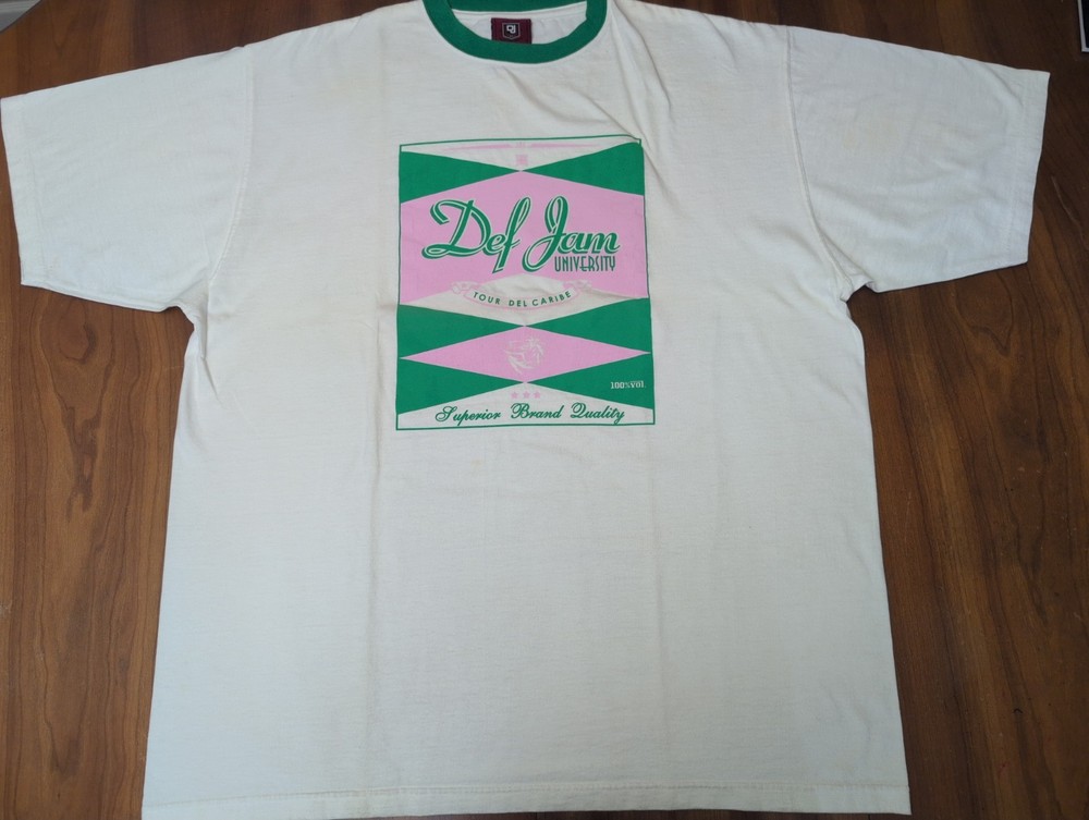 Vintage Phat Def Jam University Y2K Rap Tee Rare 90s Shirt XXL Hip Hop Ringer