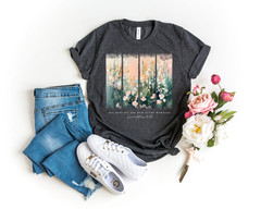 His Mercies Are New Every Morning Christian Shirt Bible Verse Floral Jesus Tee