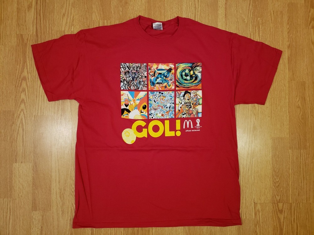 Vintage FIFA World Cup Soccer T Shirt 2014 Brazil World Cup McDonalds Sz XL NEW