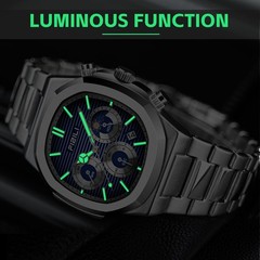 Men’s Fashion Watch Stainless Steel Business Quartz Watches Luxury Waterproof…