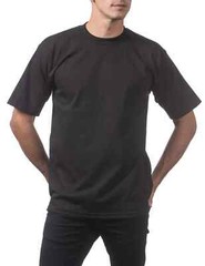 6 Pack ProClub Pro Club Mens Heavyweight Black Short Sleeve T-Shirts Cotton Tees