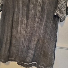 Mono B Mens T-shirt Bleach Wash Stipes 100% Cotton Black Men’s Size L Large
