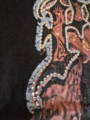 Phat Cat “Racing” size XL Embellished, Embroidered Drop Shoulder T-shirt Black.