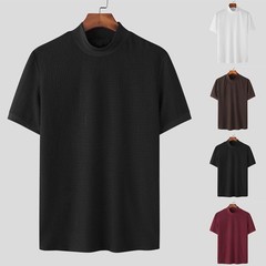 Mens KnitwearT-Shirts Mock Neck Sweater T-Shirt Turtleneck Undershirt