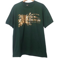 Vintage Branson Missouri Single Stitch XL T Shirt Hunter Green Gold Foil FOTL