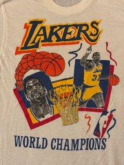 RARE Vintage 80s Magic Johnson Lakers T-Shirt 1989 NBA Size LARGE White