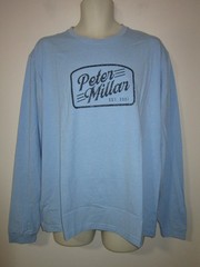 PETER MILLAR Crown Lite Graphic Print Long Sleeve Tee T-Shirt CBLU Blue Sz XL