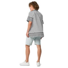 Keffiyeh Unisex button shirt, Palestine Keffiyeh Button Shirt, Keffiyeh Shirt