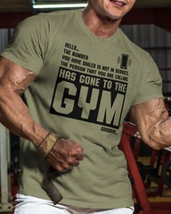 059. Hello… Goodbye Funny Workout Gym T-Shirt for Men