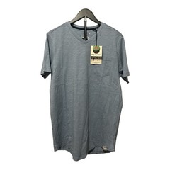 Free Planet Men’s Solid Gray V-Neck Pocket Short Sleeve T-Shirt Size M Regular