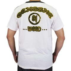 WEED Ganesha Ringer T-Shirt Men Ganesh Ganapati Hindu Gods Hippie Vintage WE08