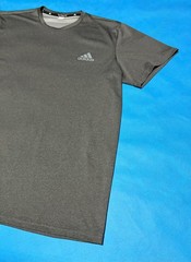 Men’s Adidas Climate – Casual Short Sleeve Shirt – Grey – XL – 100% Poly