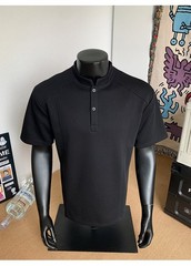Hot Mens Casual Top Stand Collar Short Sleeved T-Shirt Business Street Party