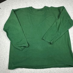 Russell Athletic Mens XXL Long Sleeve T-Shirt Green Crew Neck Cotton Blend Solid