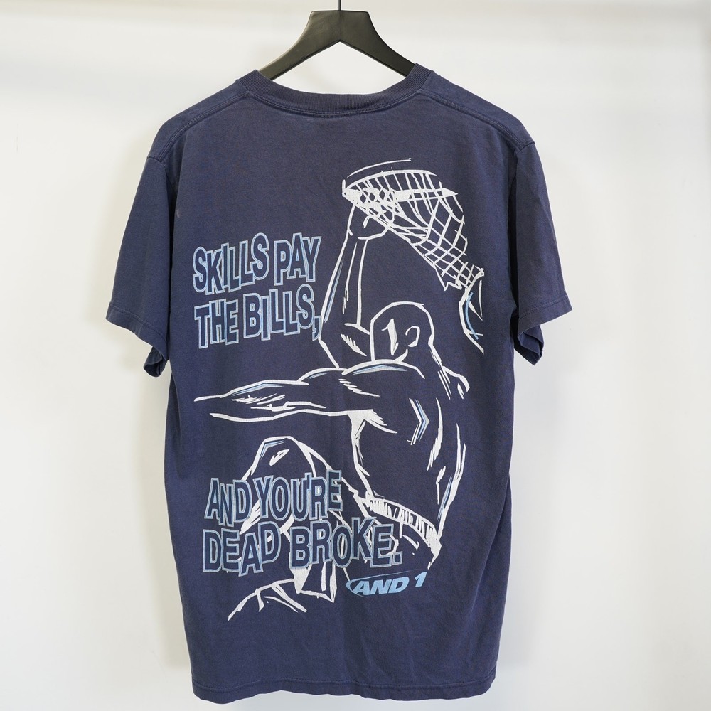 Vintage AND1 Skills Pay the Bills Basketball T-Shirt Men’s M And One Y2K 90s