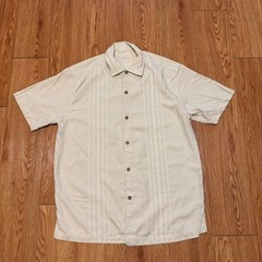 Tommy Bahama Men’s Shirt Button Up Silk Embroidered Motorcycle Cream Size Small