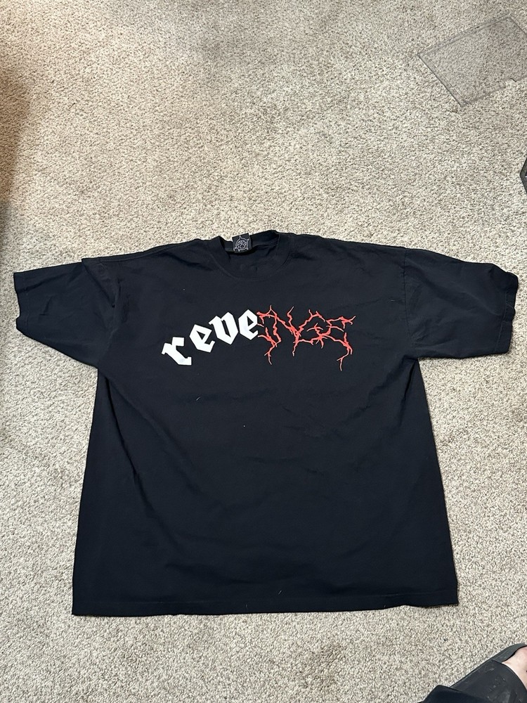 Revenge Men’s Spellout XXL T-Shirt Short Sleeve Graphic Tee Black
