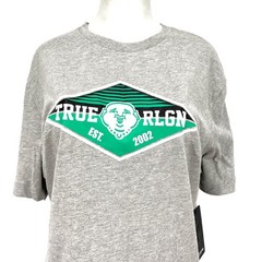 NWT True Religion Unisex Buddha Logo T-Shirt Size Large Comfort Grey Streetwear