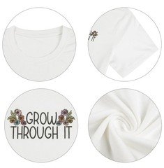 Grow Through It Shirt Women Mental Health T Shirt Flower Skeleton Shirt XXL