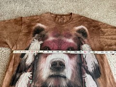 The Mountain Warrior Bear Tye Dye Tshirt Sz LG, Nature Liquid Blue Native