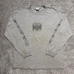 Vintage Grey West Coast Choppers Double Sided Longsleeve T Shirt Size XL Faded