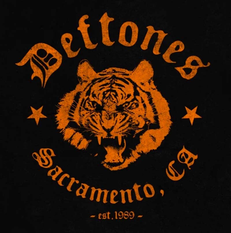 New Deftones Orange Black Tiger Sacramento California Band T-Shirt badhabitmerch