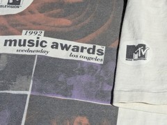 👀RARE 1992 MTV VMAs T-Shirt Los Angeles – Nirvana ‘RM’ STUNT – RHCP – Pearl Jam