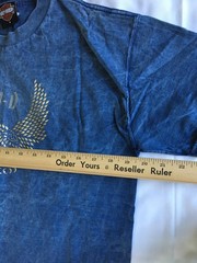 Harley-Davidson Shirt Mens Medium Blue Mineral Wash Rhinestone Wings Made USA
