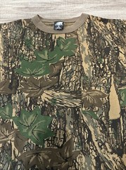 Vtg 80s Ace Sportswear Pocket T Shirt Sz M Camo Treebark SS Made in USA