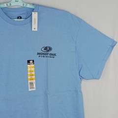 Mossy Oak Men’s Fishing T-Shirt Outdoors Sportsman Lightblue 2XL 50-52 summer