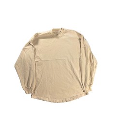 Tan Beige Essential Long Sleeve Cotton T-Shirt Oversized Seam Detail Mens XL