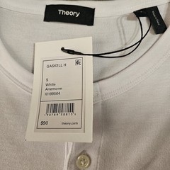 Theory Henley Tee T-Shirt Men’s White Gaskell Anemone Modal Poly Small NWT