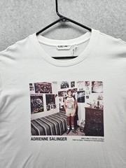 Helmut Lang Shirt Mens XL White Adrienne Salinger Photo Graphic Long Sleeve Tee