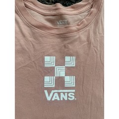 Vans mens Long Sleeve Graphic T-Shirt Pink Checkerboard Logo VN0A7S1V Medium