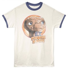 E.T. Movie Ringer T-Shirt Mens ICONIC PHONE HOME Vintage White / India Ink
