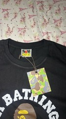 A Bathing Ape BAPE College Tee Black Ape Head Logo Cotton Crew Neck Size M