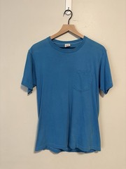 Vintage 1960s Blue BVD Selvedge Pocket T Shirt Size Large Distressed USA Faded