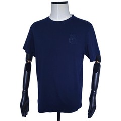 Aquascutum t-shirt monogram Manica Corta mens L P2P 21 Blue Cotton