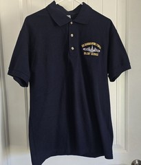 US Submarine Force Embroidered T Shirt polo Mens Secret Service sz Medium Blue