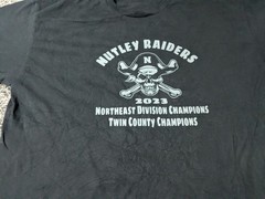 Nutley High School home of the Raiders T Shirt Men’s XL Black Short Sleeve 2023