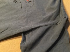 Life Is Crap Large Blue Tee Shirt Fishing Adventure .