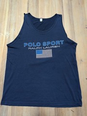 VINTAGE 90s POLO SPORT USA TANK WHITE MENS XL GREAT CONDITION SPOTS