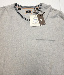 $125 New LEFT COAST TEE V-Neck Shirt L/S Cotton Men’s XL X-LARGE Gray Pocket