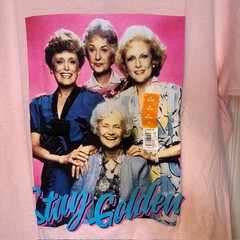 NWT The Golden Girls Betty White Pink Short Sleeve Cotton T-shirt MD (38/40)