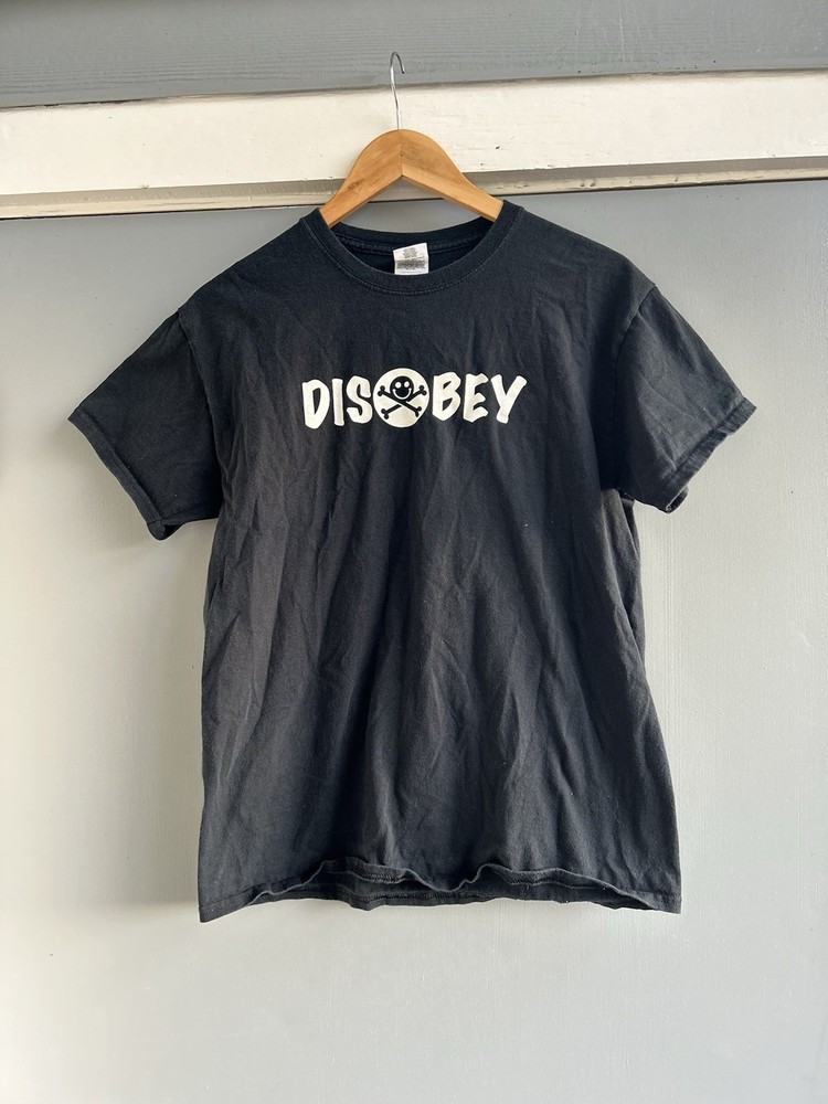 Def Con Disobey Black Double Sided T Shirt Fits M/S (measurements) Y2K