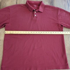 Dockers Men’s Large Polo Shirt Golf Tennis Retro Grandpa Striped Textured Red